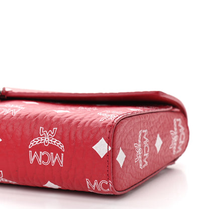 MCM Visetos Monogram Medium Millie Crossbody Bag Ruby Red 9 of 10