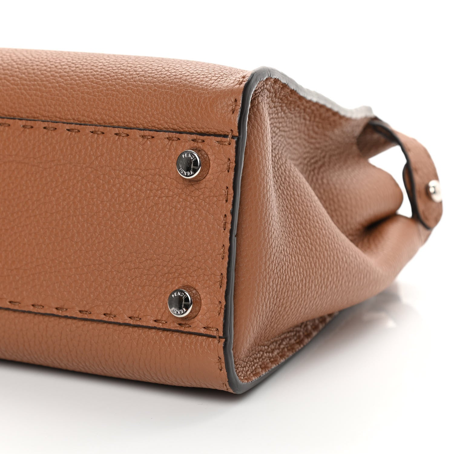 Fendi Cuoio Romano Selleria Bi-Color Medium Peekaboo Iconic Satchel Mou Deserto 12 of 13