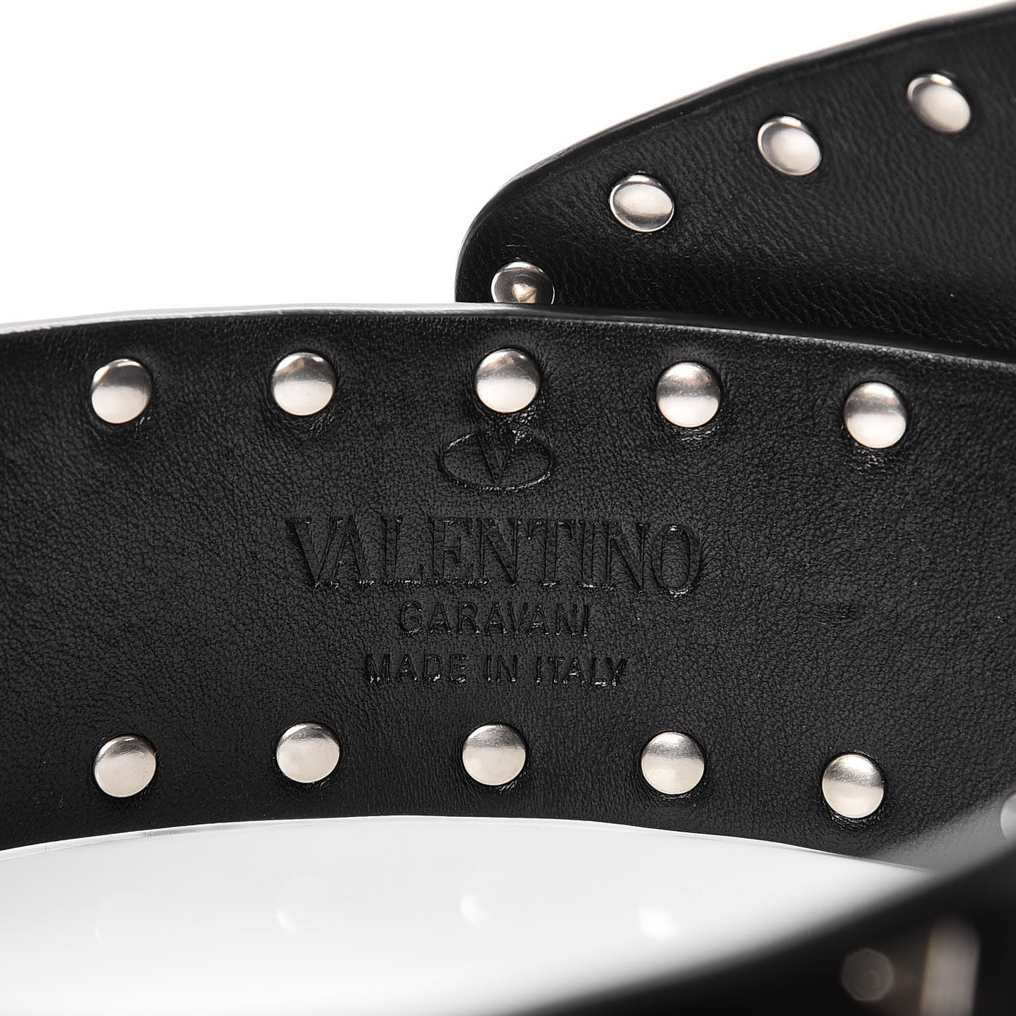 Lambskin Rockstud Spike Shoulder Strap Black