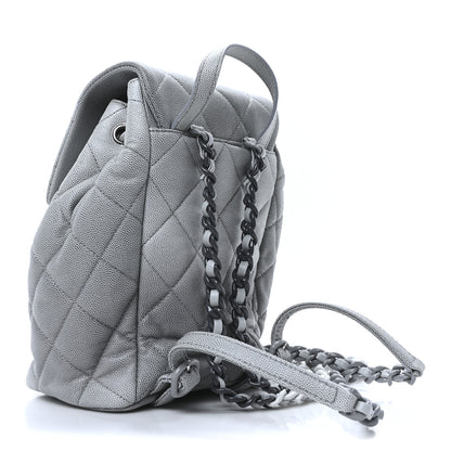 Chanel Shaded Caviar Quilted Lacquered CC My Everything Drawstring Backpack Dark Grey Light Grey 3 of 10