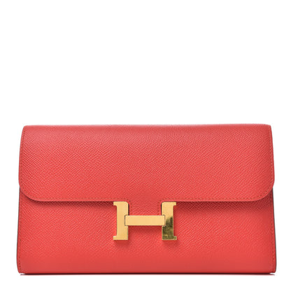 Hermes Epsom Constance Long Wallet Rouge Tomate 1 of 6
