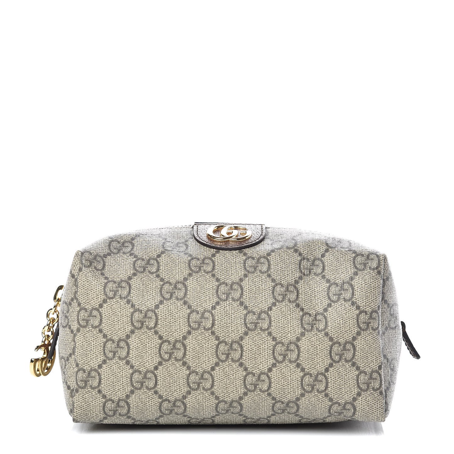 Soft GG Supreme Monogram Calfskin Medium Ophidia Cosmetic Case Beige Ebony New Acero