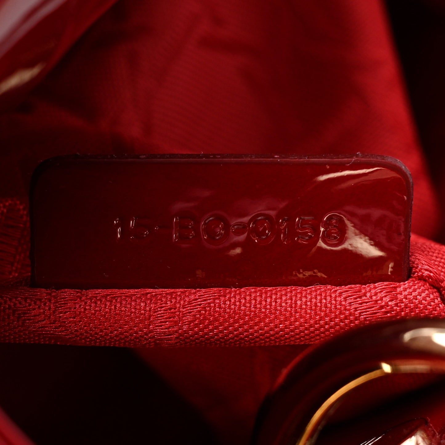 Patent Cannage Mini Lady Dior Red
