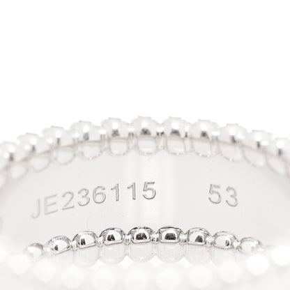 Van Cleef & Arpels 18K White Gold Perlee Signature Ring 53 6.25 3 of 4