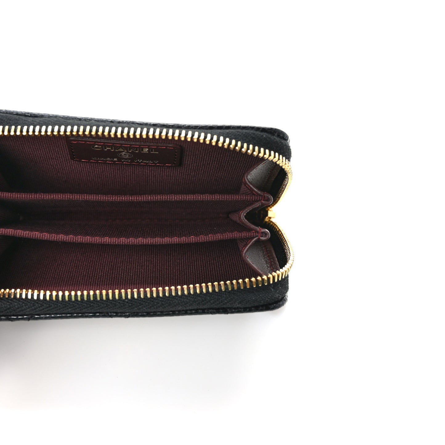 Caviar Quilted Zip Coin Purse Black