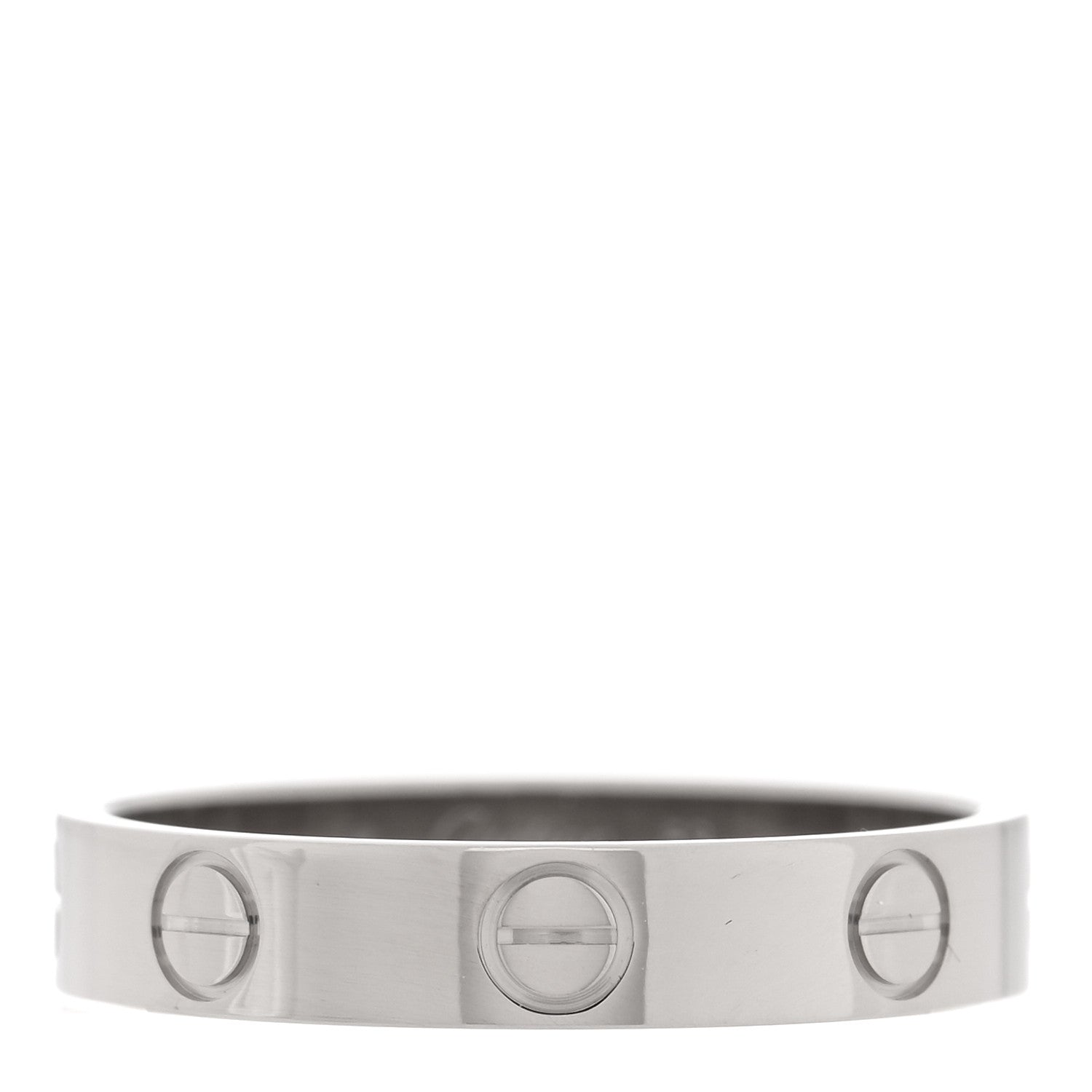 Cartier 18K White Gold 3.5mm LOVE Wedding Band Ring 53 6.5 1 of 5