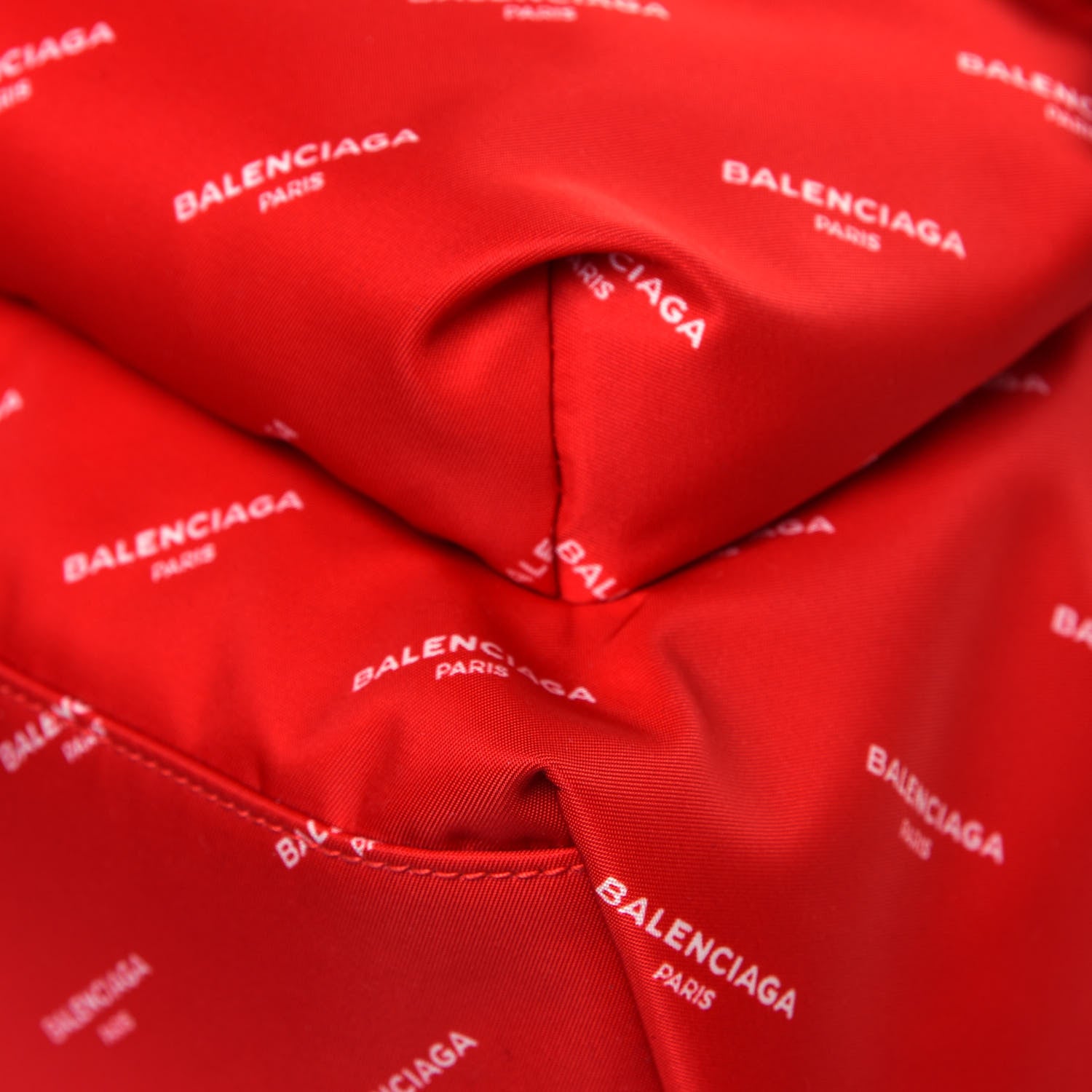 Balenciaga Twill Nylon Allover Logo Print Explorer Backpack Rouge Vermillion White 9 of 11