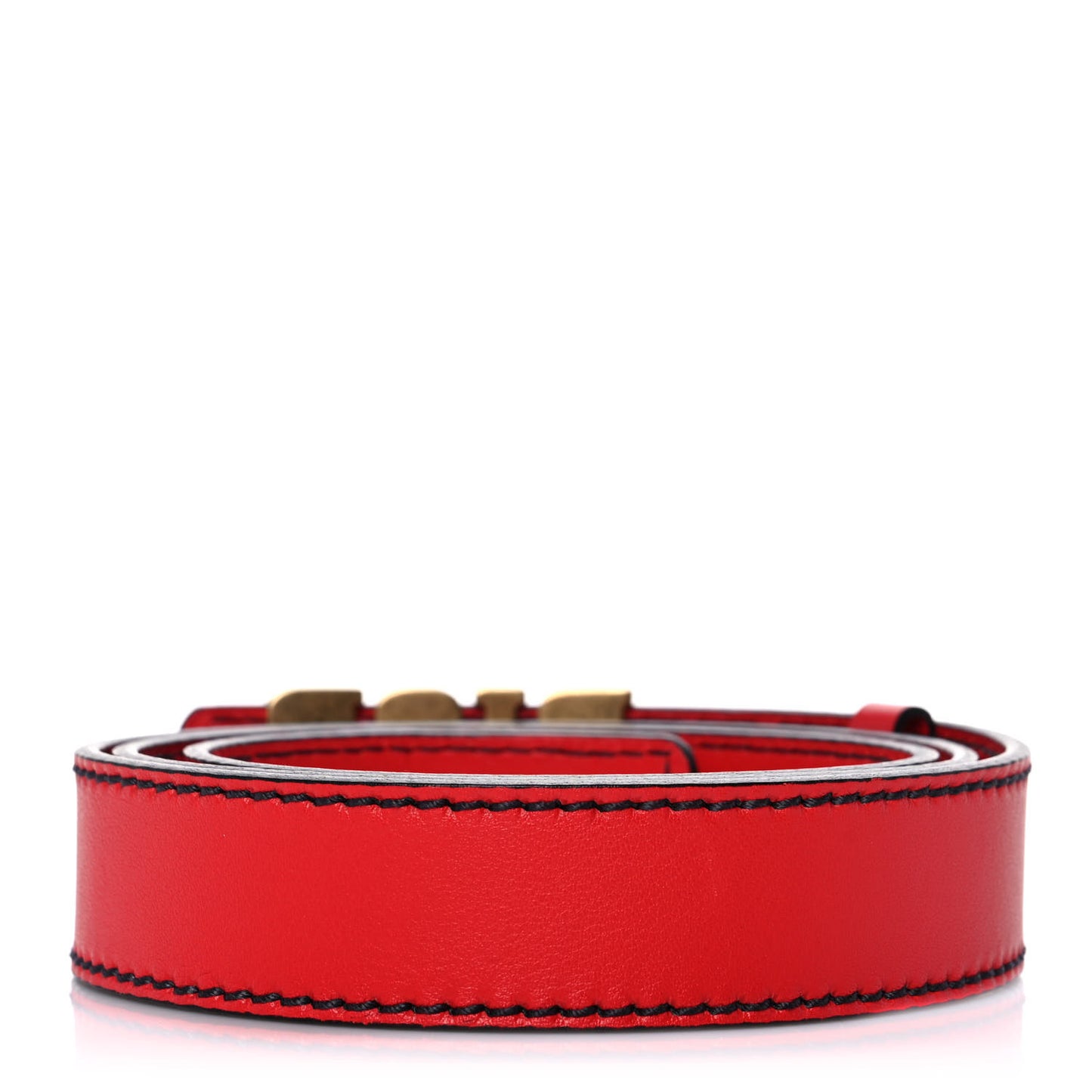 Calfskin D Fence Belt 90 Red