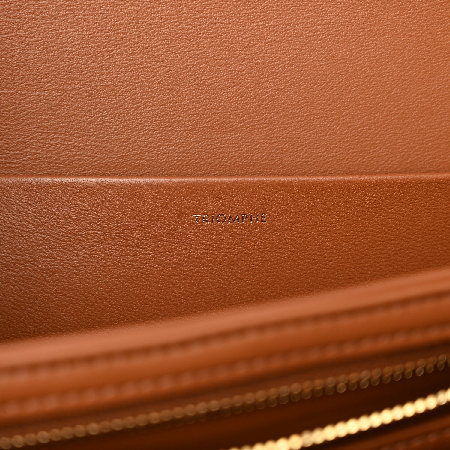 Celine Triomphe Canvas Calfskin Medium Triomphe Bag Tan 6 of 11