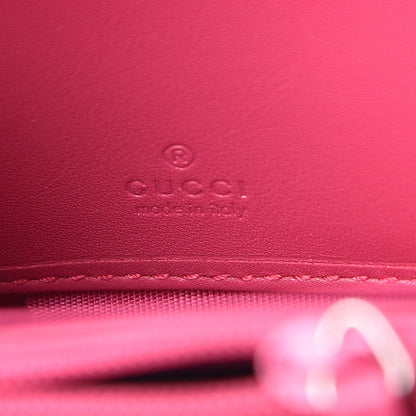 Gucci X MLB Guccissima Signature NY Yankees Embroidered Zip Around Wallet Box Pink Blue Ivory 6 of 7