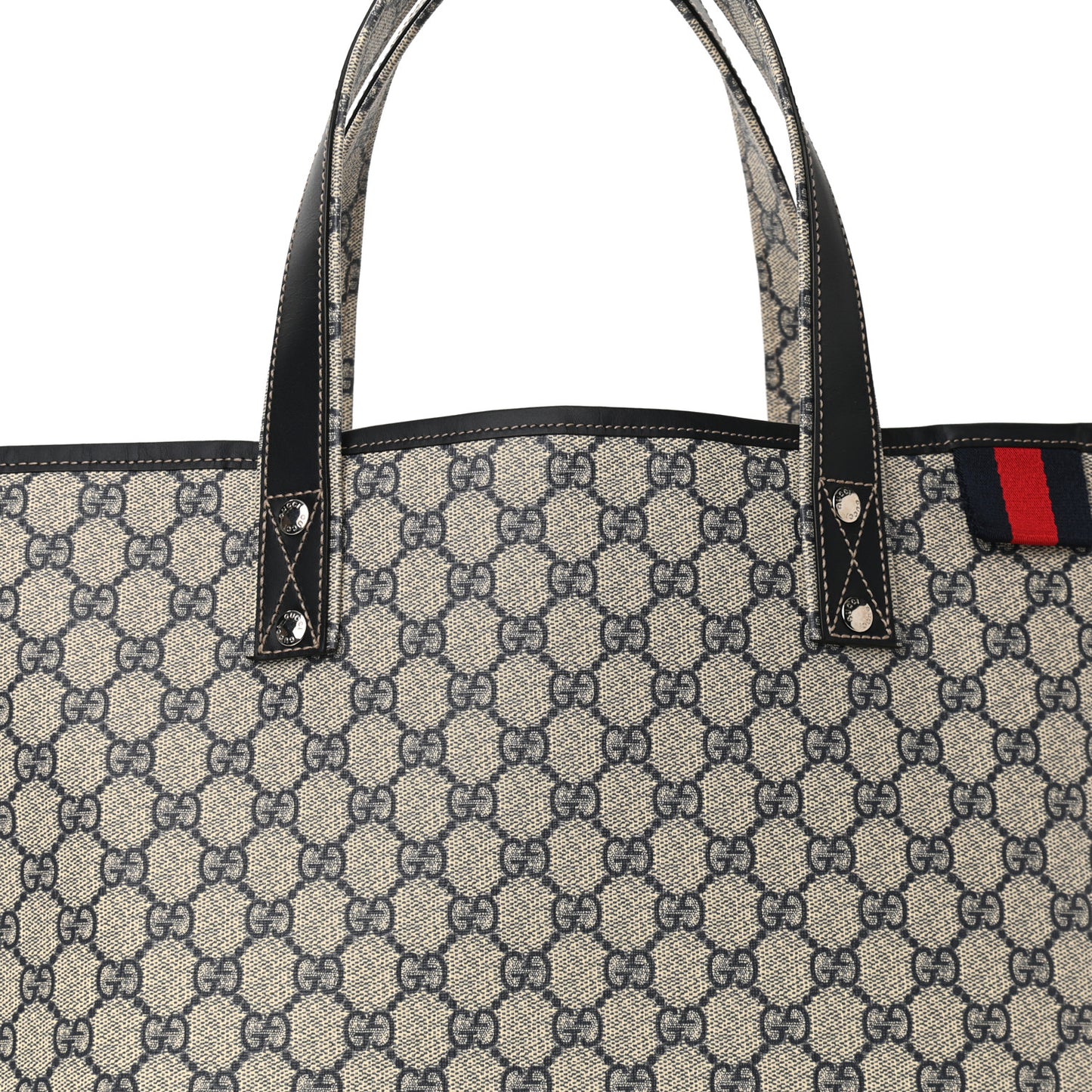 GG Plus Monogram Medium Signature Web Loop Tote Navy