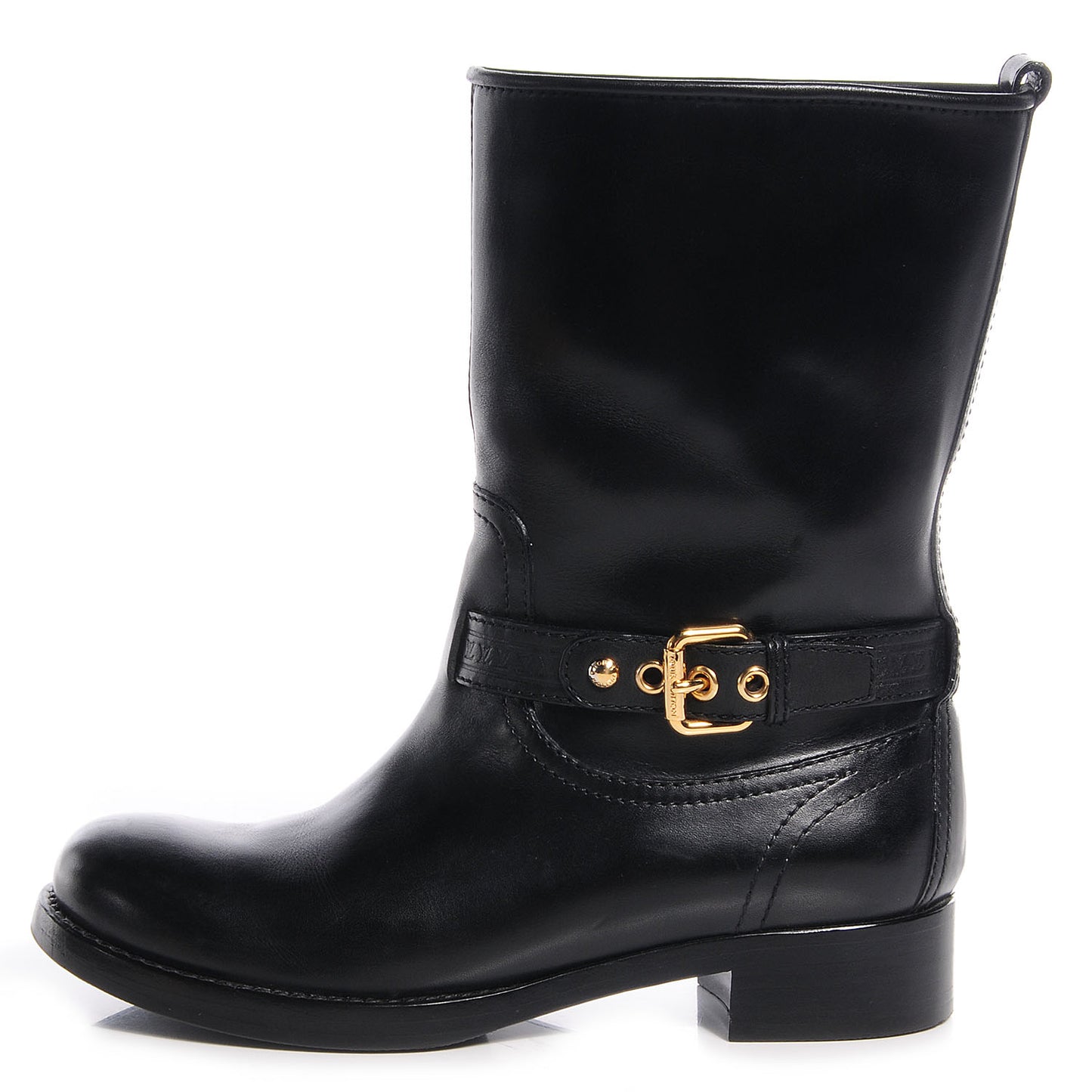 Calfskin Susan Half Boots 37 Black
