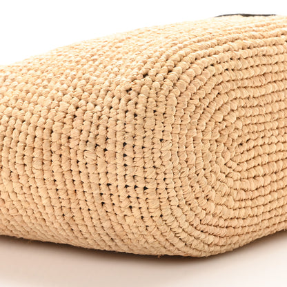 Loewe Calfskin Raffia Paulas Ibiza Pochette Bag Natural Tan 9 of 10