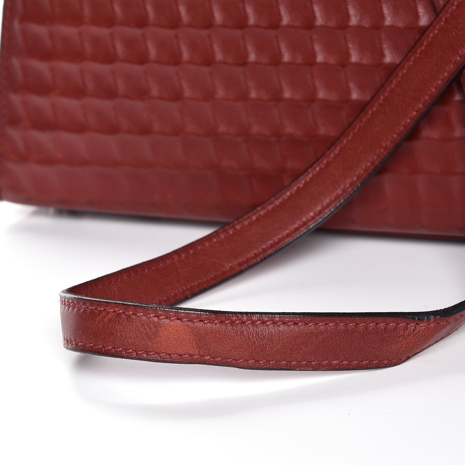 Hermes Barenia Sellier Waffle Kelly 35 Rouge H 24 of 34