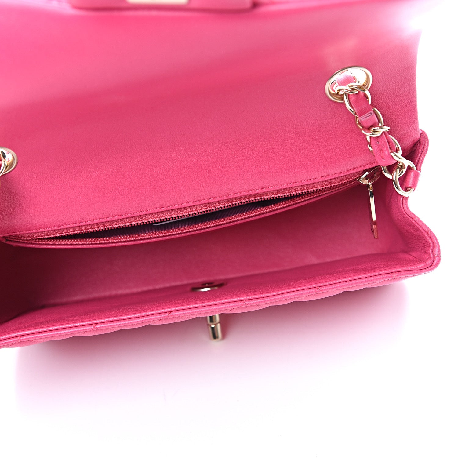 Chanel Lambskin Quilted Mini Rectangular Flap Pink 4 of 10
