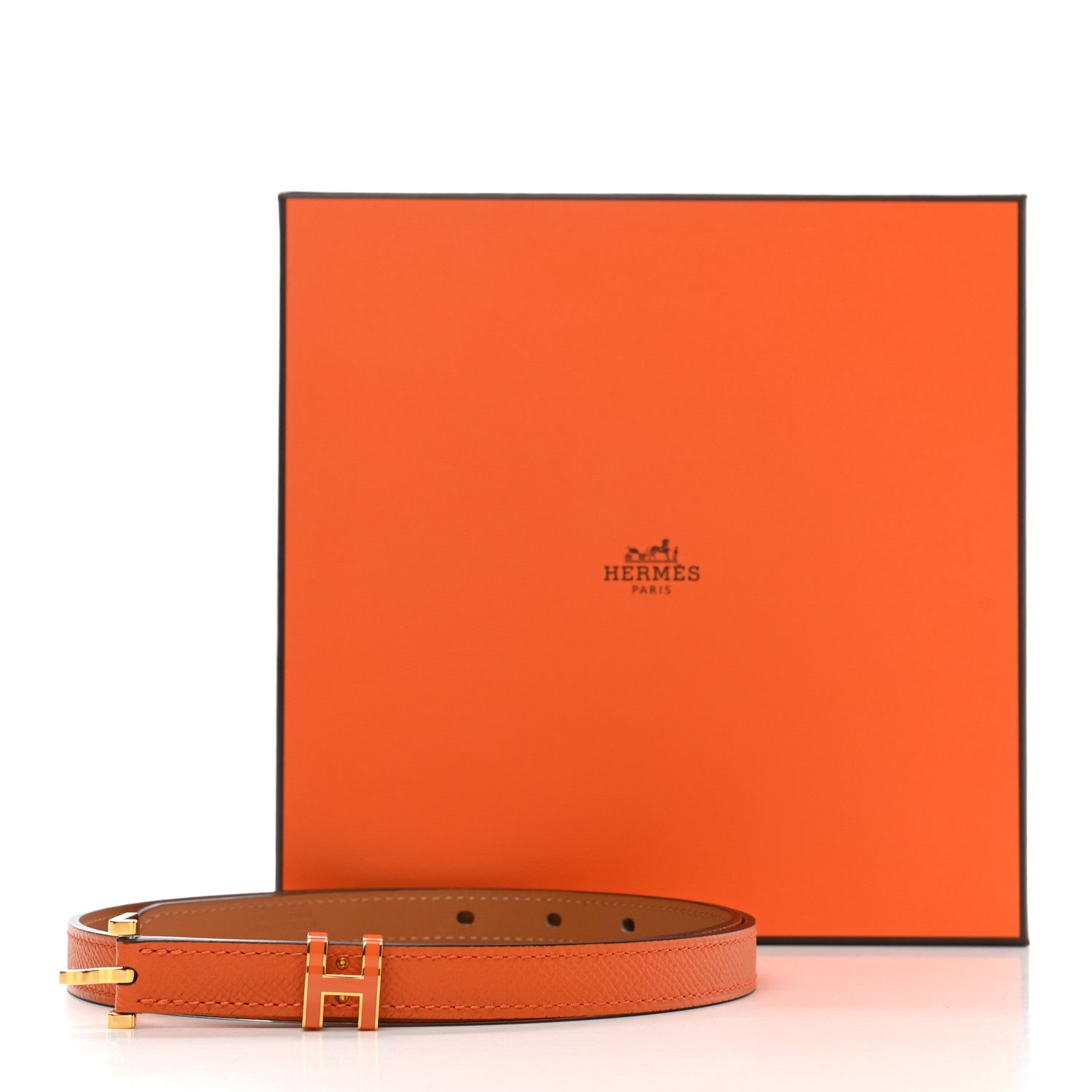 Hermes Epsom 15mm Pop H Belt 75 Orange 7 of 7