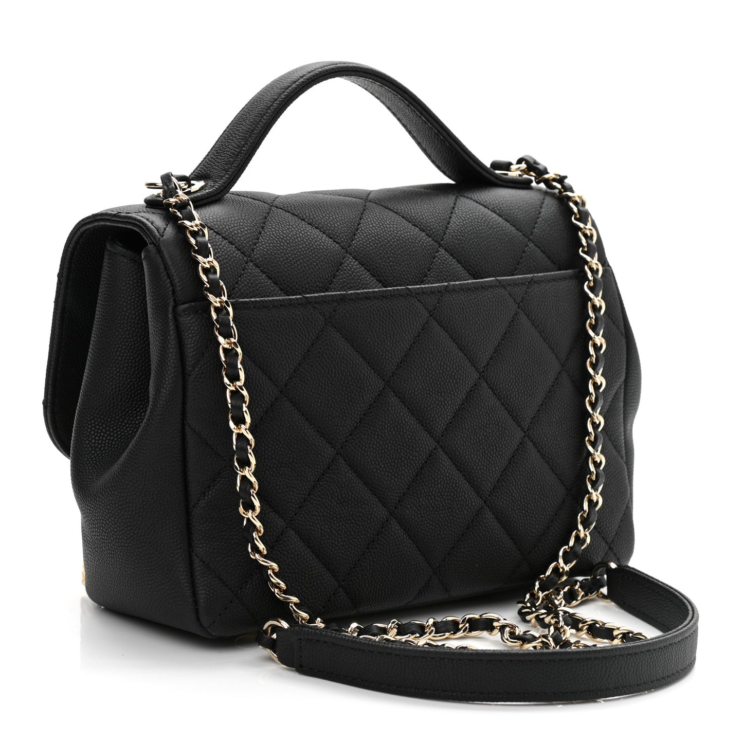 Caviar Quilted Small Business Affinity Flap Black