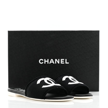 Chanel Jersey Knit CC Mules 39 Black 9 of 9