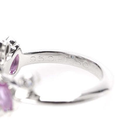 Cartier Platinum Diamond Pink Sapphire Meli Melo Ring 50 5.25 4 of 5