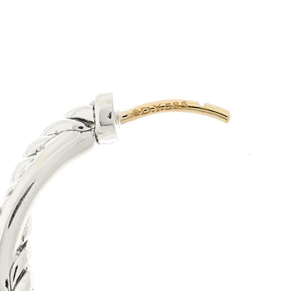 David Yurman Sterling Silver Diamond Petite Infinity Hoop Earrings 3 of 4