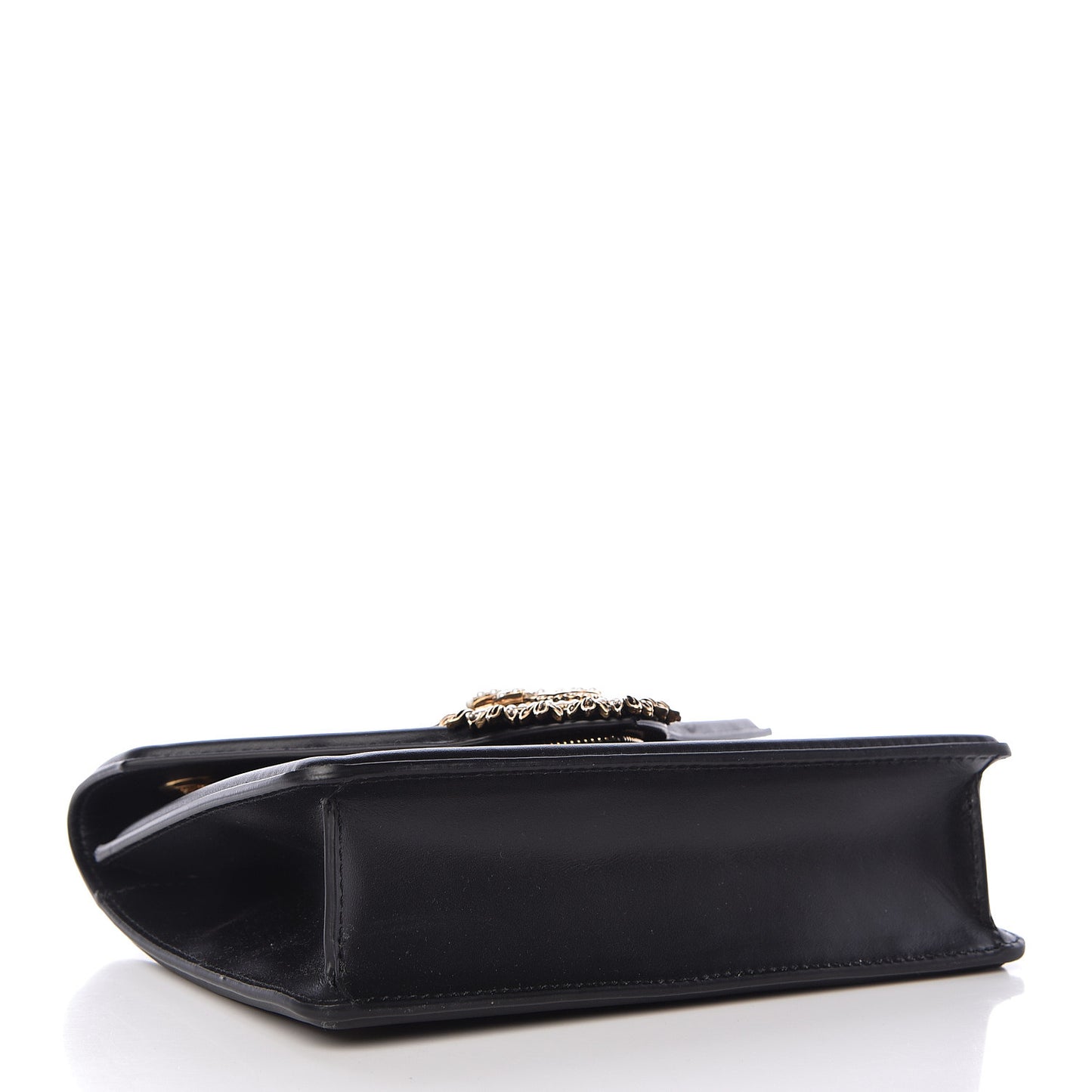 Jacquard Leopard Print Smooth Calfskin Medium Devotion Crossbody Bag Black