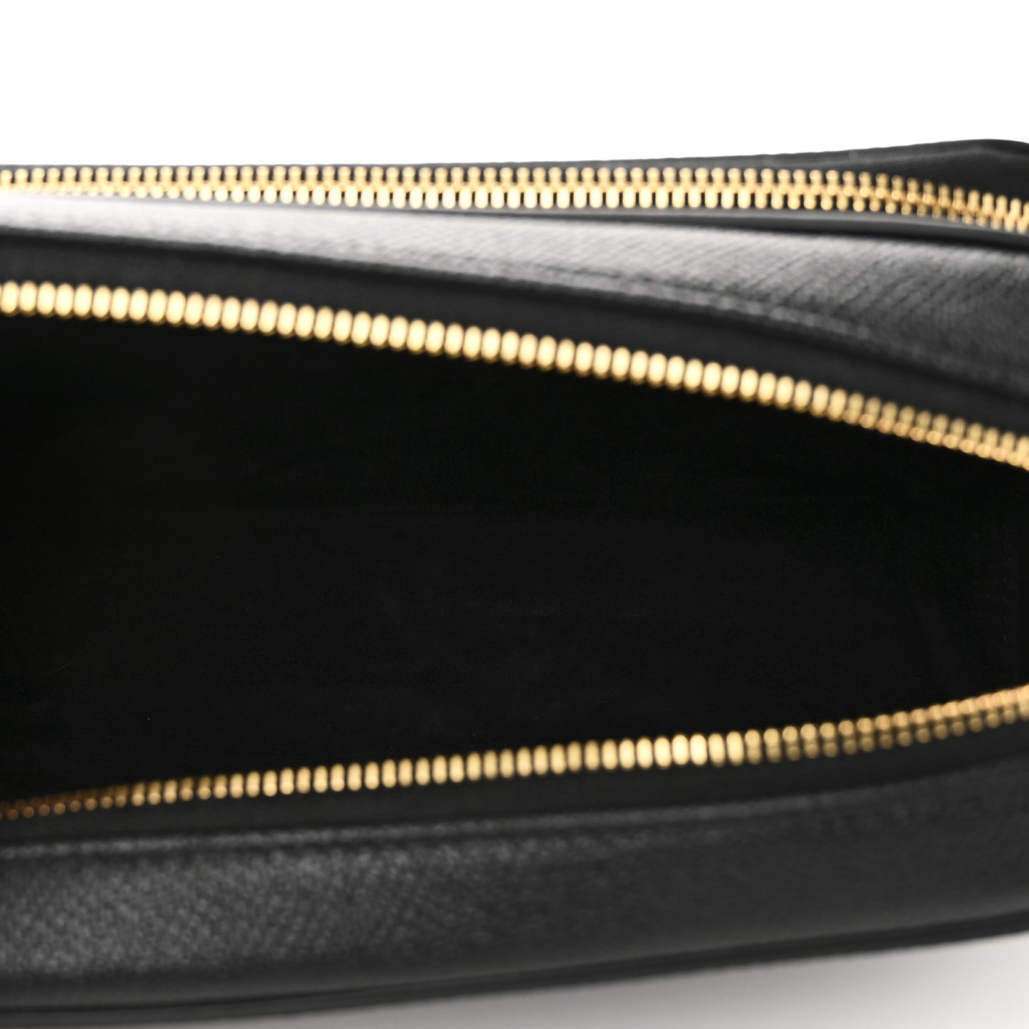 Grained Calfskin Caro Double Pouch Black