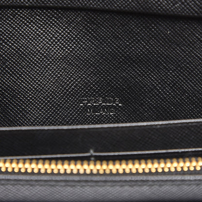 Prada Saffiano Metal Continental Flap Wallet Nero Black 6 of 8