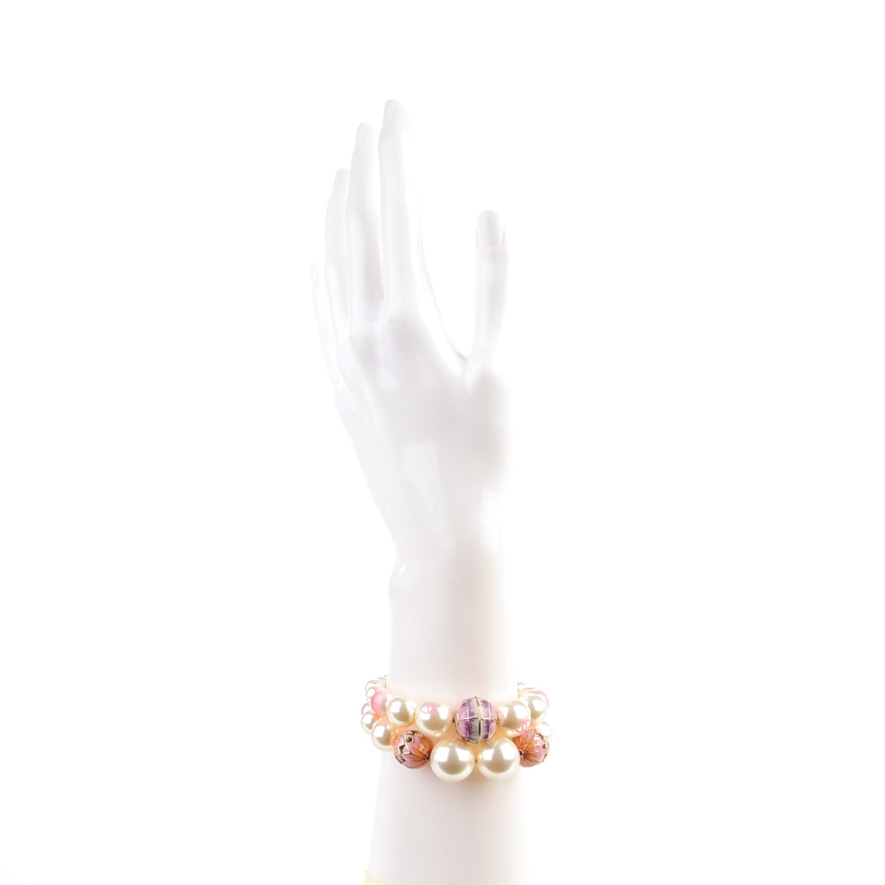 Pearl Enamel CC Korean Garden Bracelet Pink Multicolor