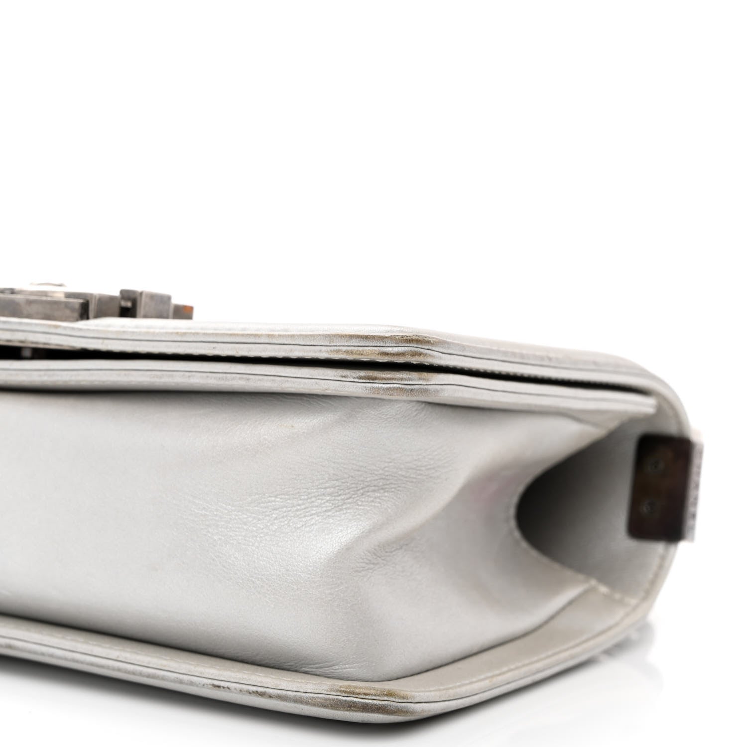 Chanel Metallic Lambskin Quilted Small Boy Flap Silver 10 of 13