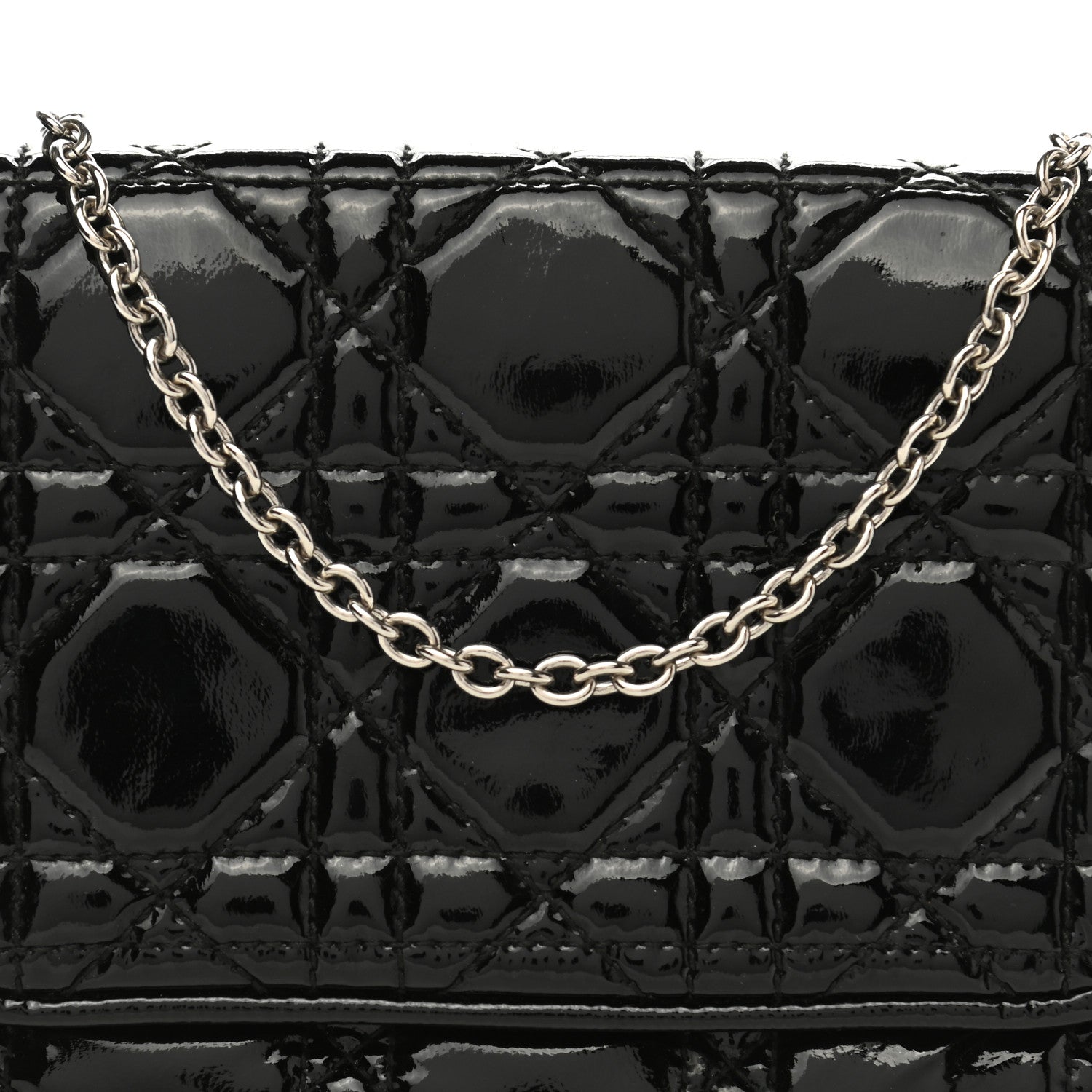 Christian Dior Patent Cannage Lady Dior Pochette Black 6 of 8