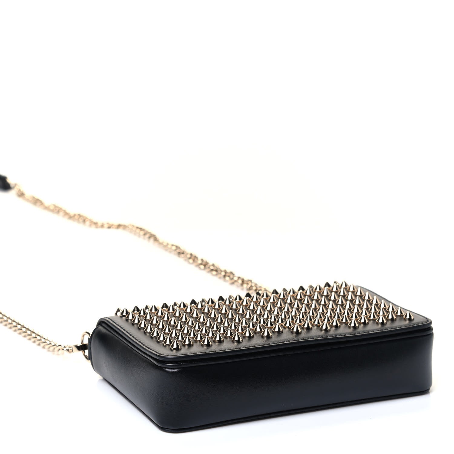 Christian Louboutin Calfskin Spiked Zoompouch Crossbody Black 3 of 4