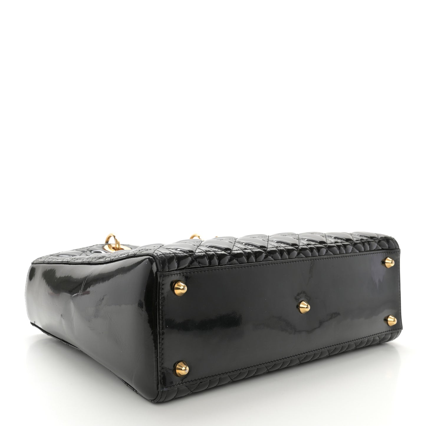 Patent Cannage Large Lady Dior Black