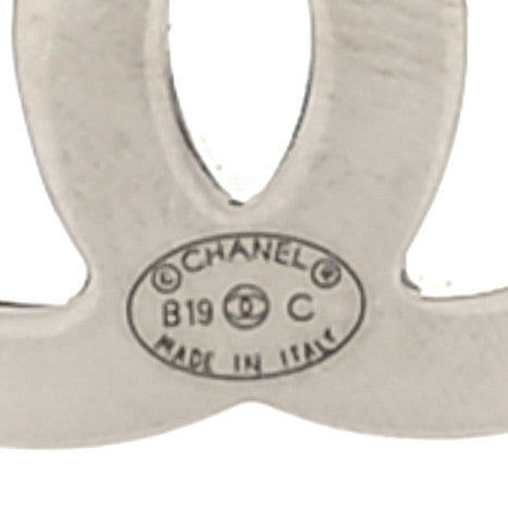 Crystal CC Lifesaver Pin Brooch Silver Blue