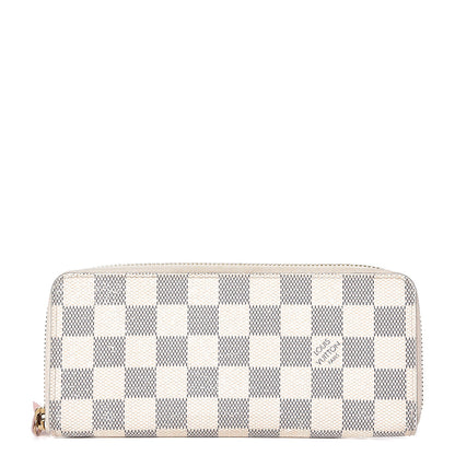 Louis Vuitton Damier Azur Clemence Wallet Rose Ballerine 1 of 8