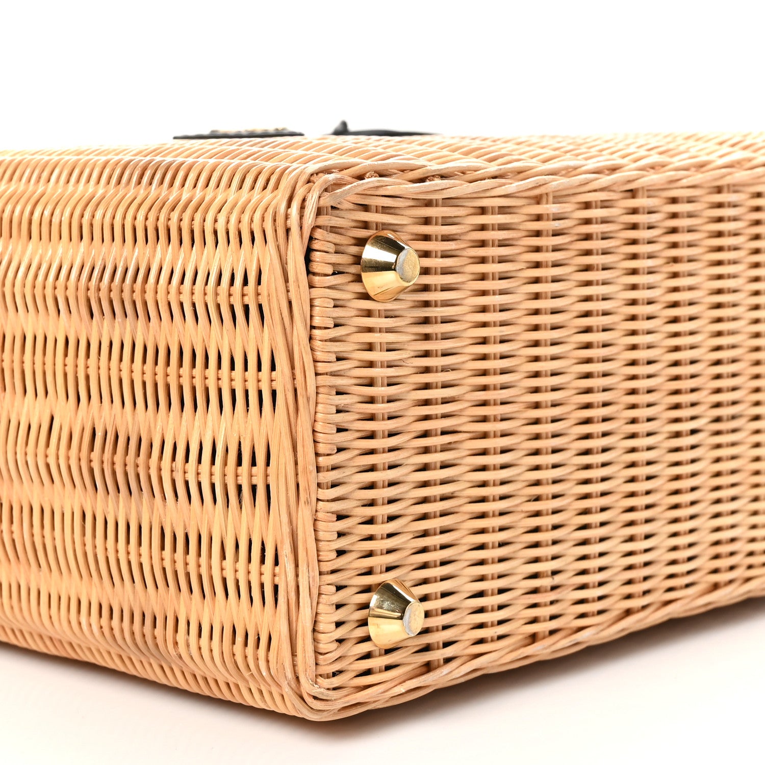 Prada Wicker Canvas Tote Naturale Black 8 of 9