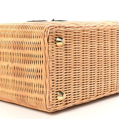 Prada Wicker Canvas Tote Naturale Black 8 of 9