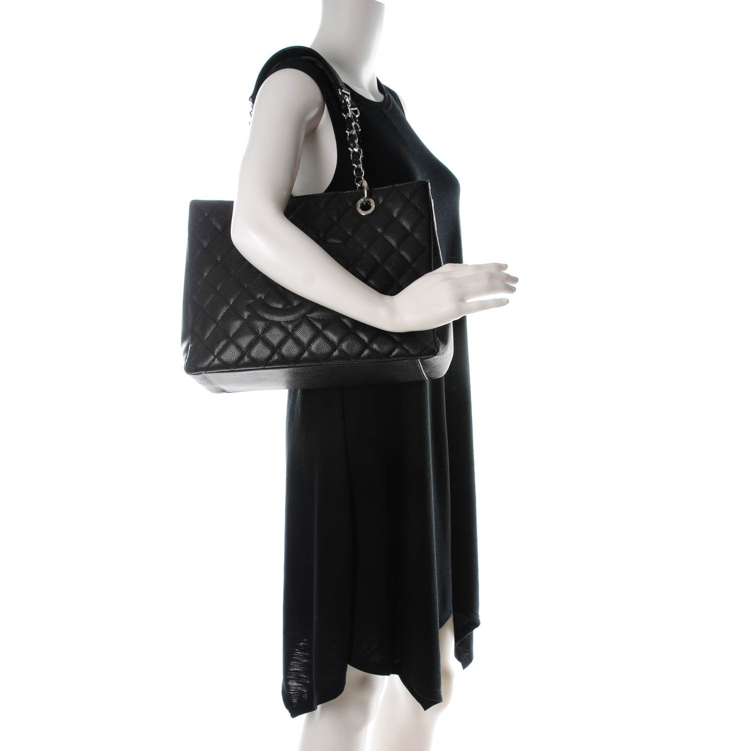Chanel Caviar Quilted Grand Shopping Tote GST Black 2 of 7