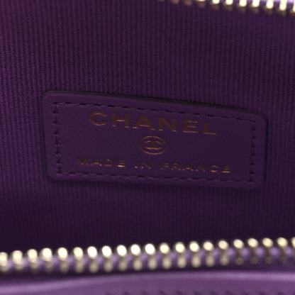 Chanel Lambskin Quilted CC In Love Heart Clutch With Chain Purple 6 of 10