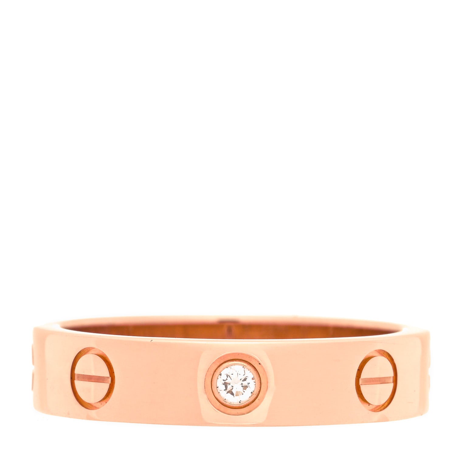 Cartier 18K Pink Gold Diamond 4mm LOVE Wedding Band Ring 50 5.25 1 of 4