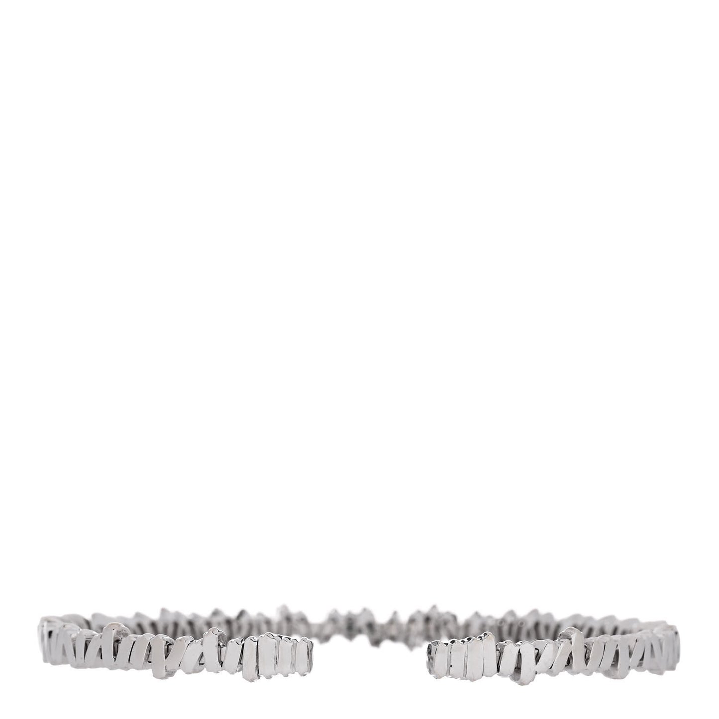 18K White Gold Diamond Fireworks Classic Baguette Bangle Bracelet