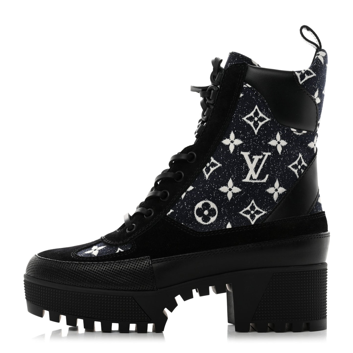 Denim Calfskin Metropolis Flat Ranger Boot 37 Navy Blue