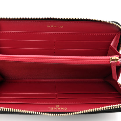Chanel Shiny Goatskin Quilted Chanel 19 Long Zipped Around Wallet Black 5 of 11