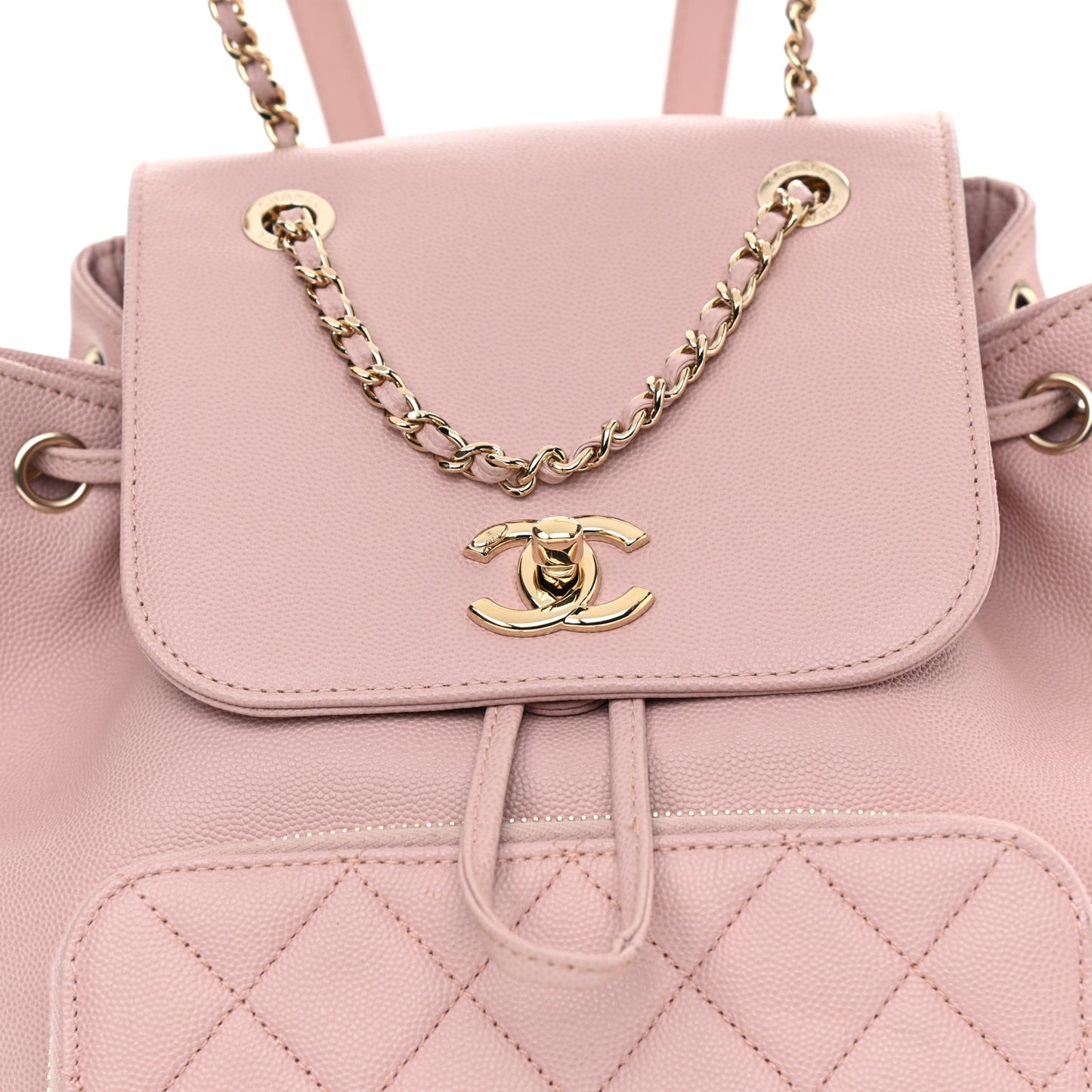 Caviar Quilted Business Affinity Backpack Pink