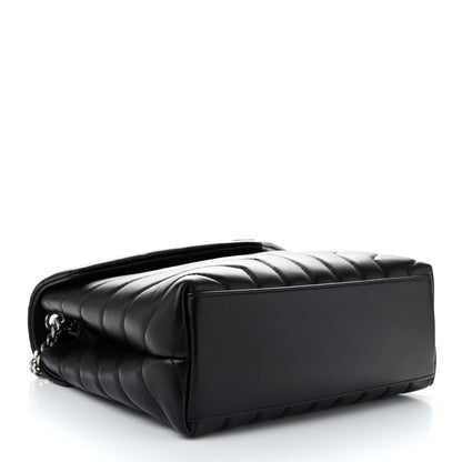 Saint Laurent Calfskin Y Quilted Monogram Small Loulou Chain Satchel Black 4 of 9