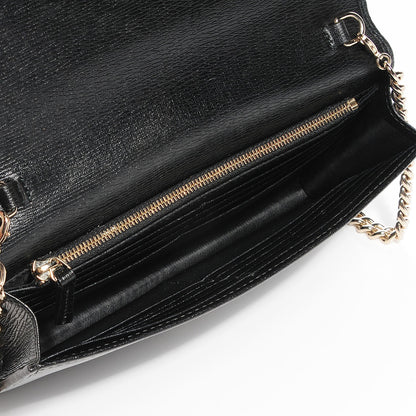 Gucci Textured Calfskin Medium Betty Chain Wallet Black 5 of 7