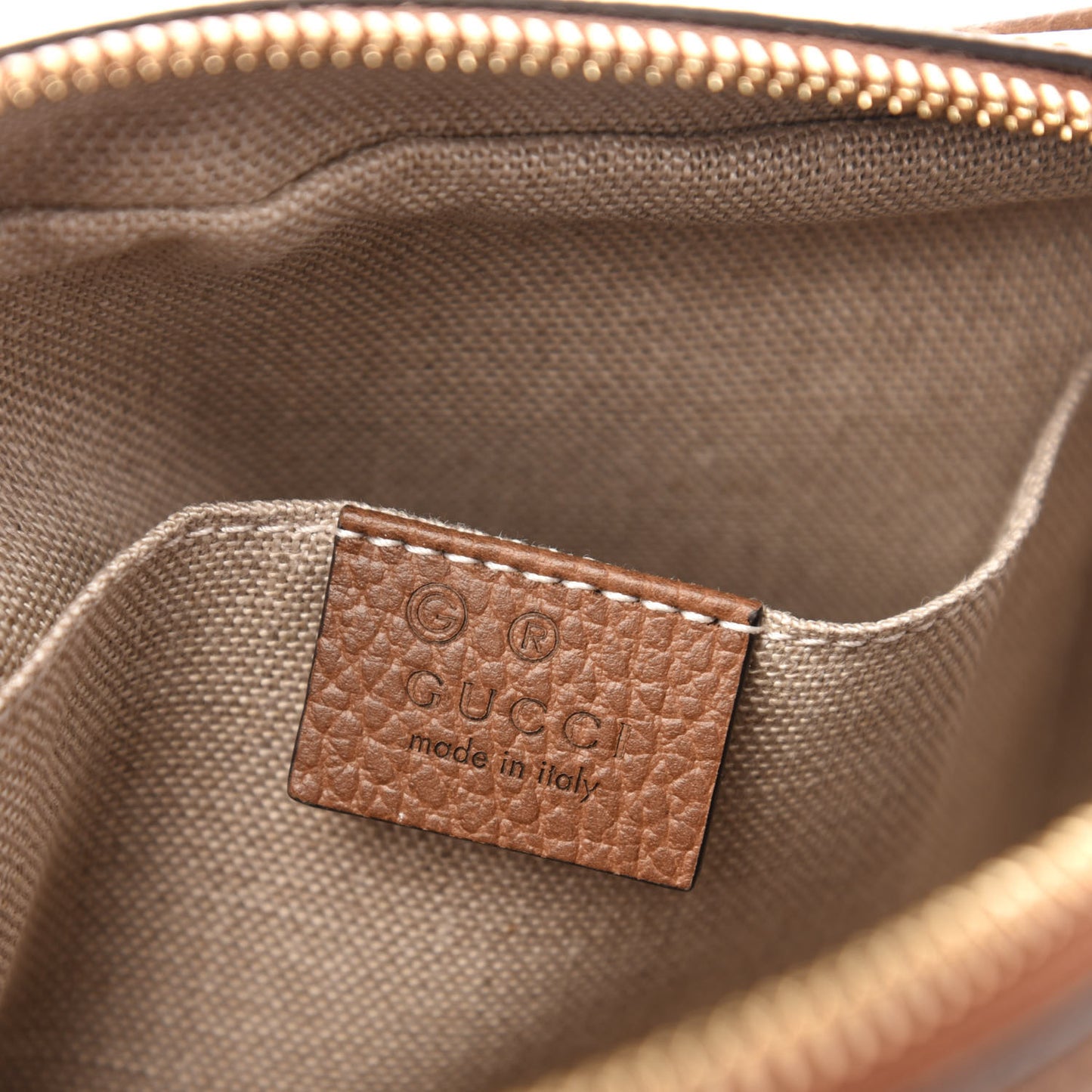 Monogram Mini Bree Messenger Bag Beige Tabacco