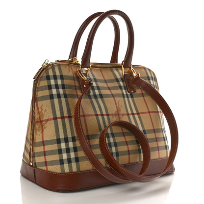 Burberry Haymarket Check Top Handle Crossbody Brown 3 of 8