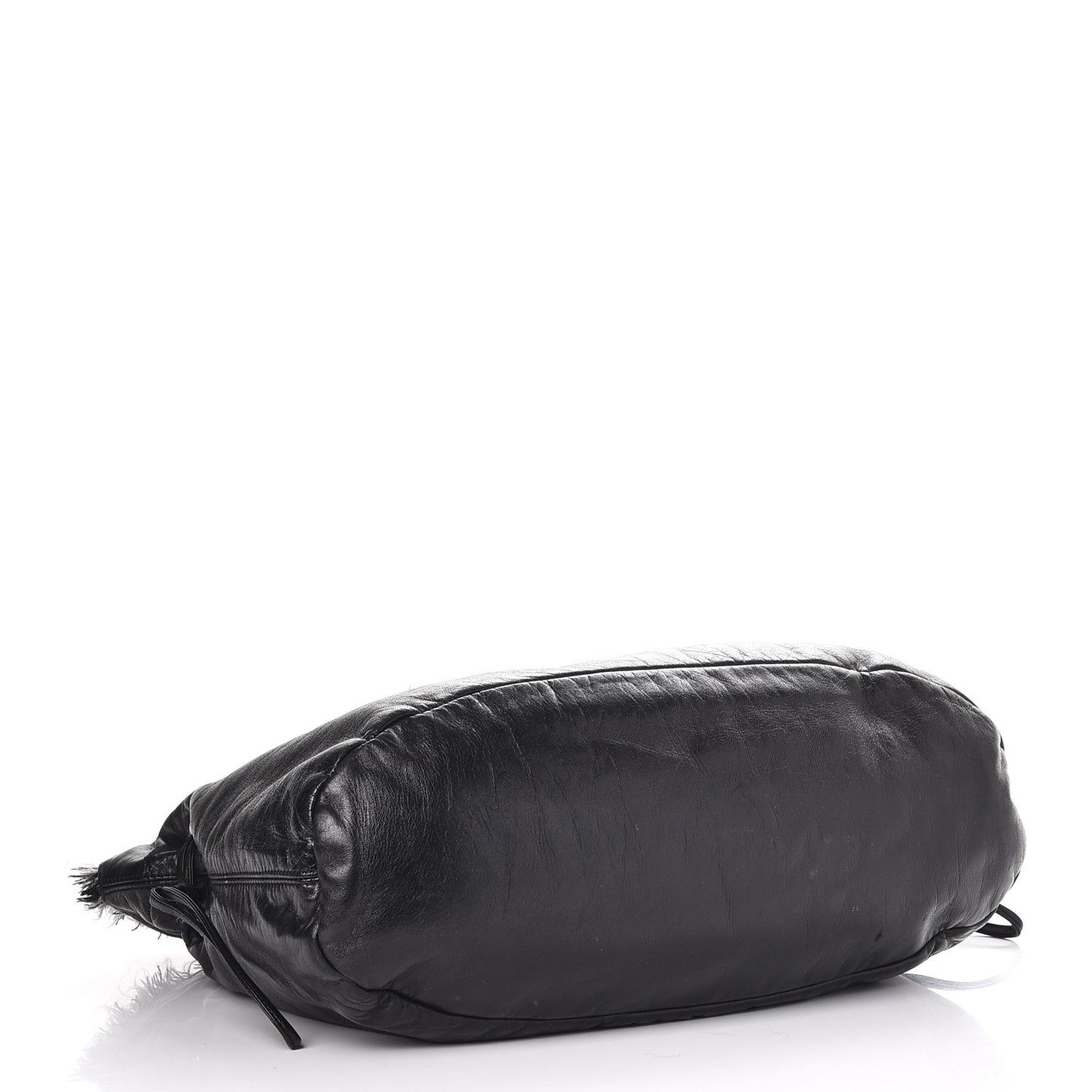 Tweed Lambskin Drawstring Tweedy Tote Black