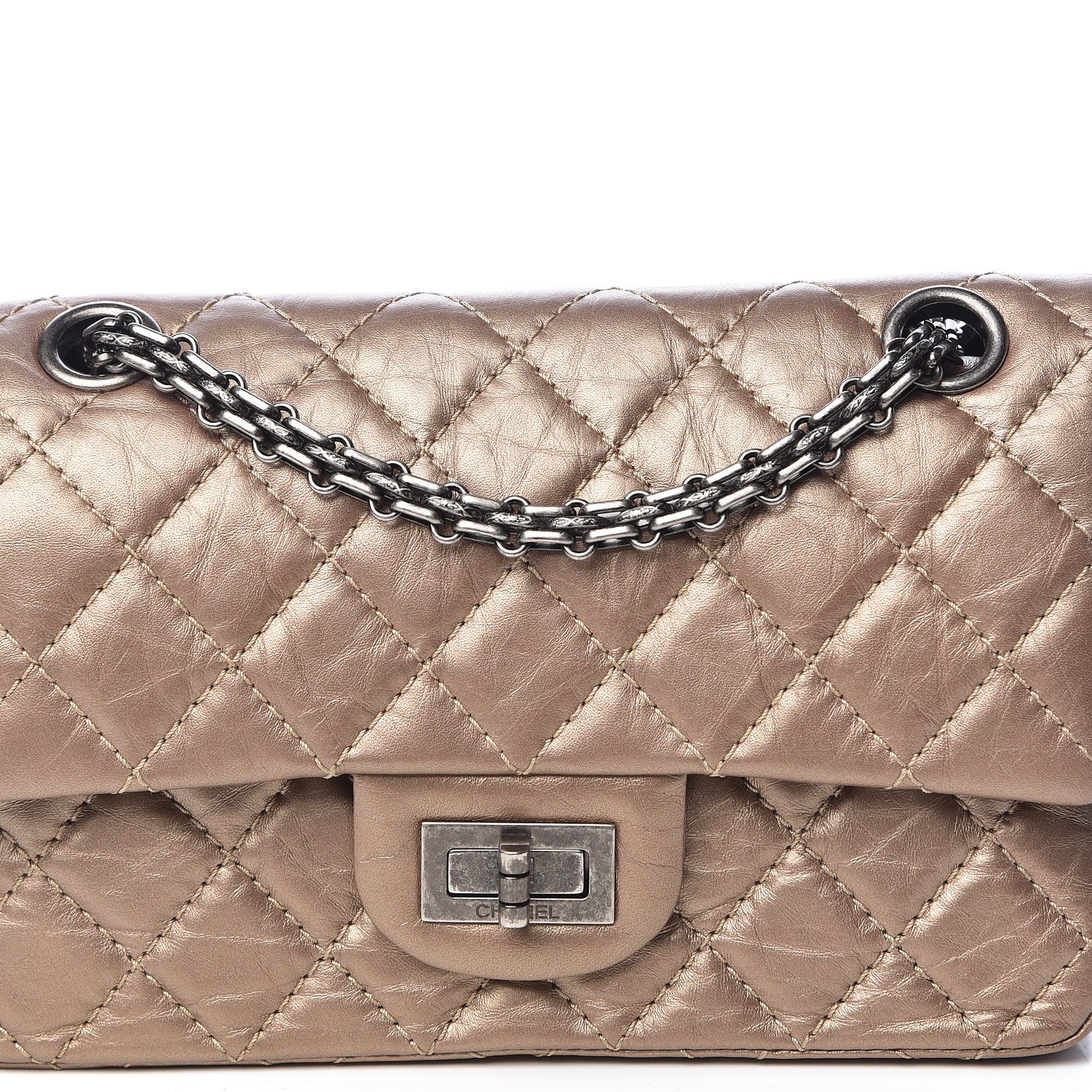 Chanel Metallic Calfskin Quilted 2.55 Reissue 224 Flap Gold 11 of 11