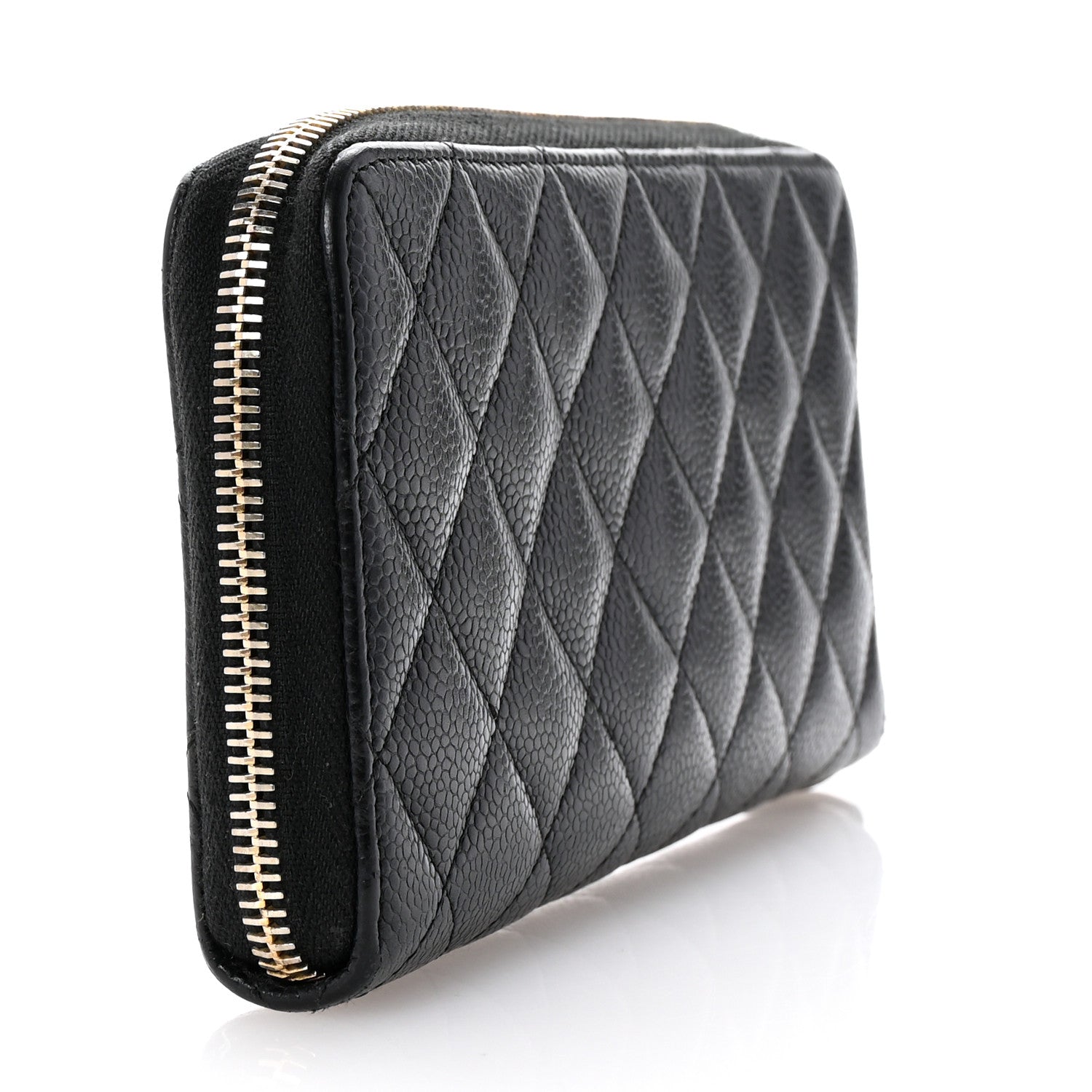 Chanel Caviar Quilted Large Gusset Zip Around Wallet Black 3 of 8